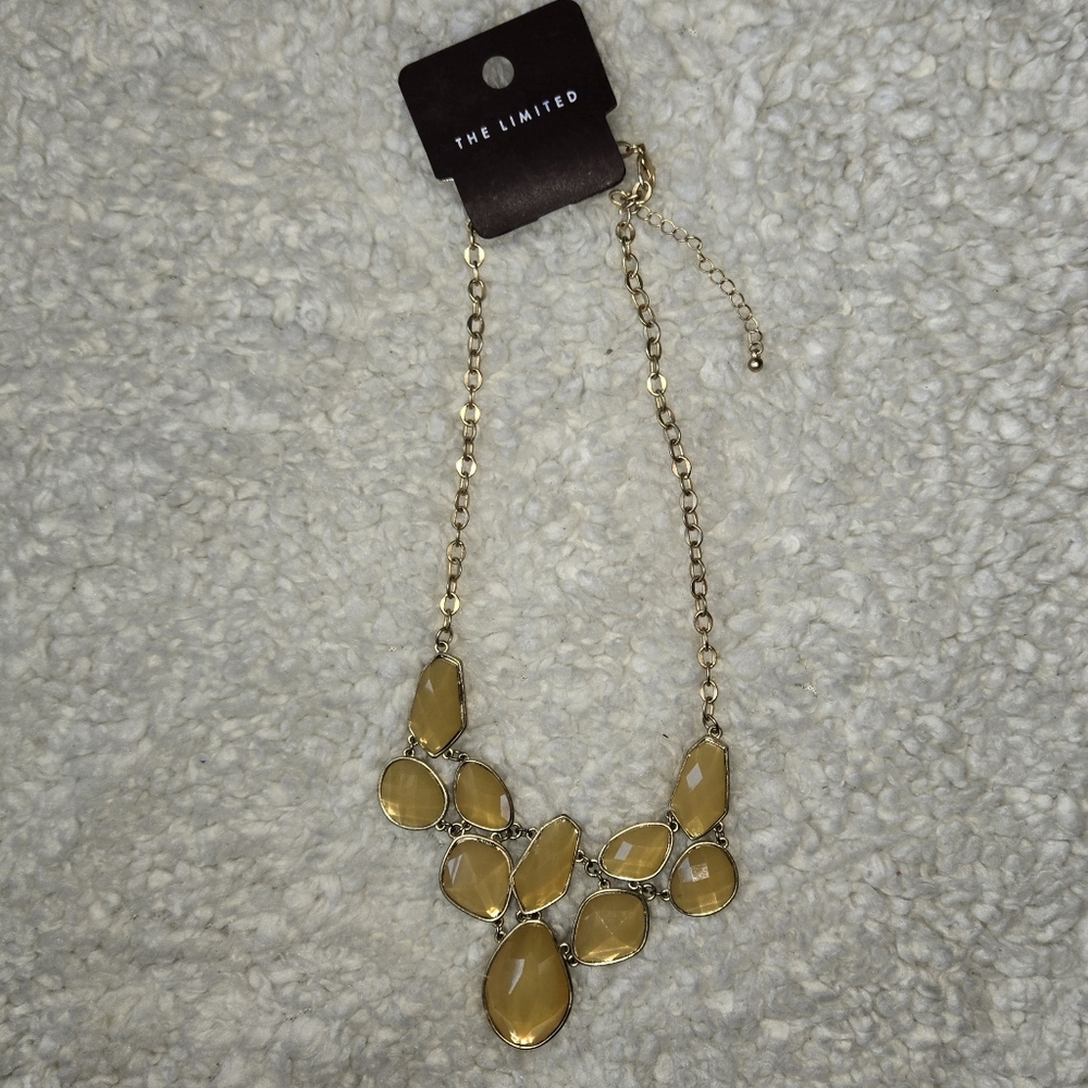 The Limited Beautiful Elegant Gold Statement Necklace Gold Chain And Gold Stones
